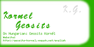 kornel geosits business card