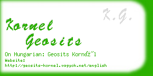 kornel geosits business card